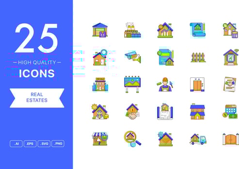 Vector set of Real Estates icons