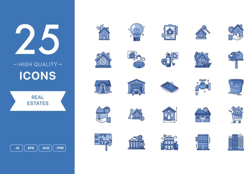 Vector set of Real Estates icons