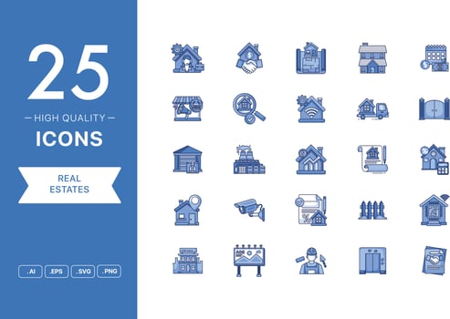 Vector set of Real Estates icons