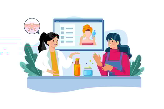 A dermatologist diagnoses and treats skin conditions. vector