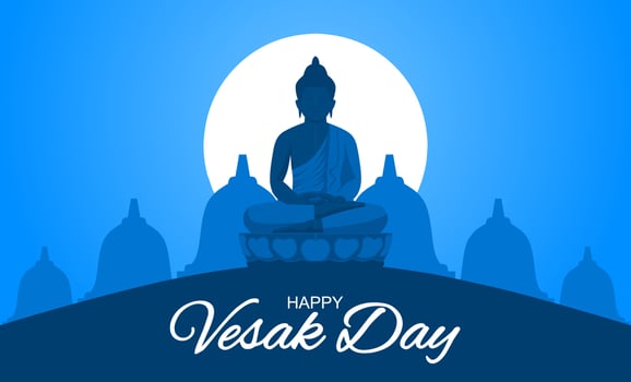 Happy Vesak Day template. Vector illustration. Suitable for Poster, Banners, background and greeting card.