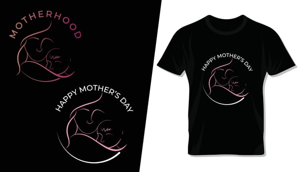 Happy mother's day typography vector tee shirt, lettering and template design for Mom and children.