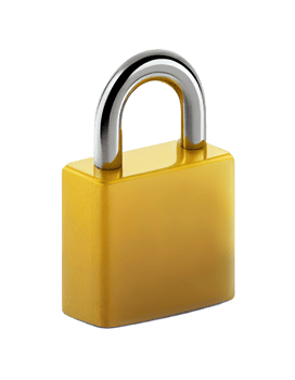 Padlock on transparent background, created with png