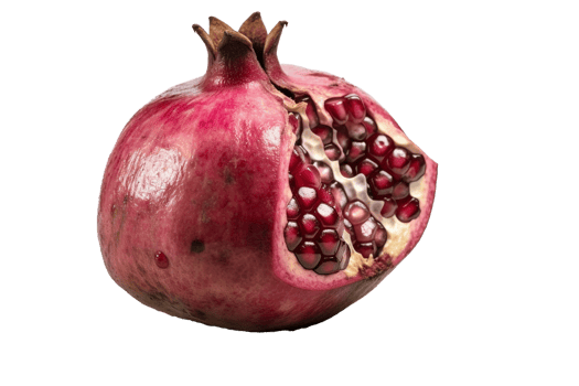 Pomegranate on transparent background, created with png