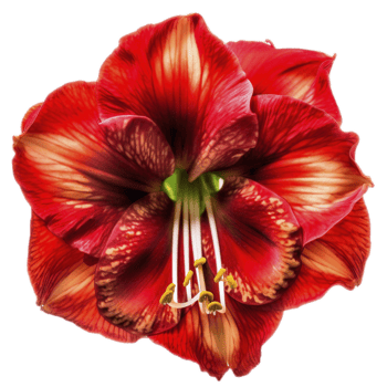 Blooming Amaryllis flower on transparent background, created with png