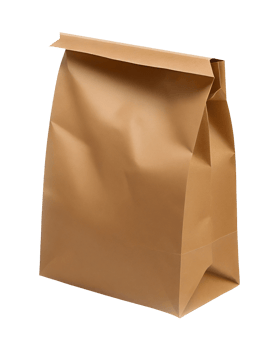 Brown paper bag on transparent background, created with png