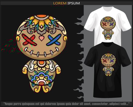 Voodoo dolls mandala arts vector