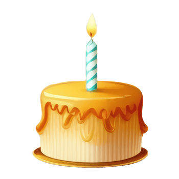 cute Birthday cake with candles . png