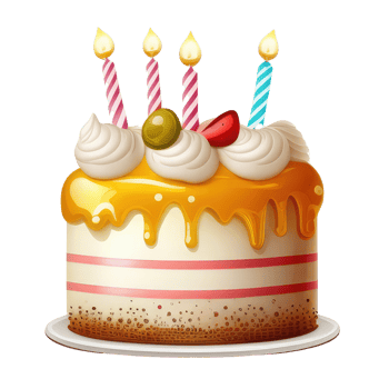 cute Birthday cake with candles . png