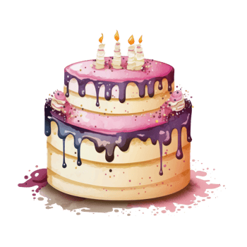 cute Birthday cake with candles . png