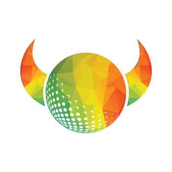 Golf logo with elements of ball design. Can be used for golf equipment companies. vector