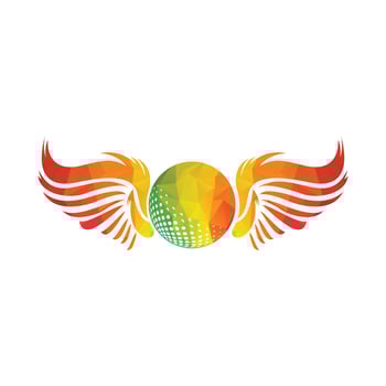 Golf logo with elements of ball design. Can be used for golf equipment companies. vector