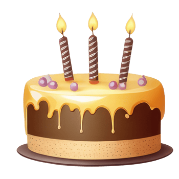 cute Birthday cake with candles . png