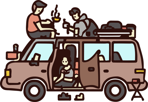 Car camping png graphic clipart design