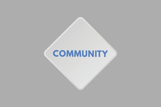 Community text Button. Community Sign Icon Label Sticker Web Buttons vector