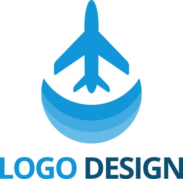 Travel plane logo design vector