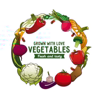Vegetables banner with farm harvest veggie food vector