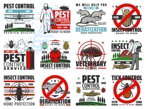 Insects pest control, deratization, extermination vector