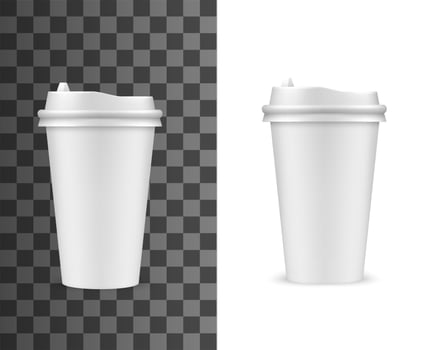 Coffee cup mockup, fast food drink paper cup vector