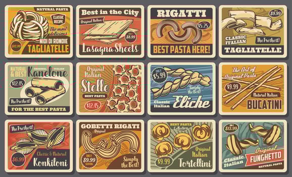 Pasta and spaghetti macaroni of Italian food vector