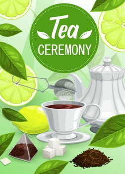 Tea ceremony vector poster