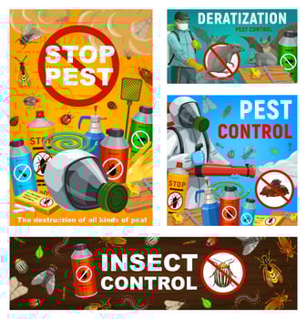 Pest control vector posters, disinsection service