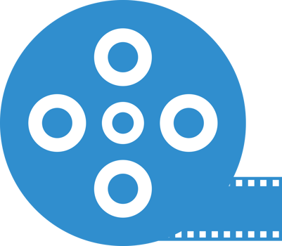 cinema emblem logo icon movie film symbol blue simple png
