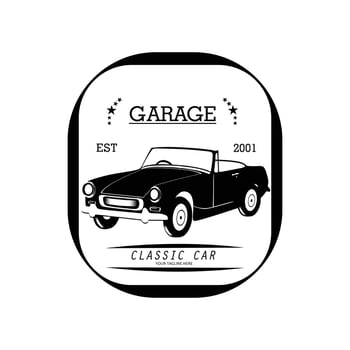 Classic car silhouette vintage logo vector