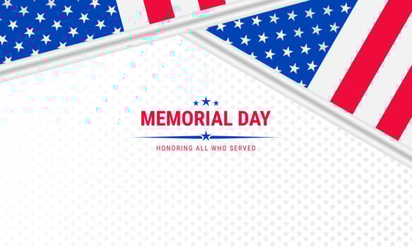 Memorial Day Background Text Design. Honoring All Who Served. Vector Illustration.