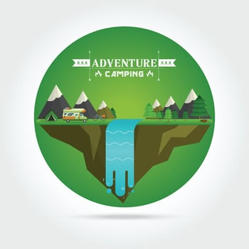 Hiking and camping vector