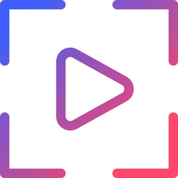 Video mode pixel perfect gradient linear ui icon. Digital camera function. Electronic visual format. Line color user interface symbol. Modern style pictogram. Vector isolated outline illustration