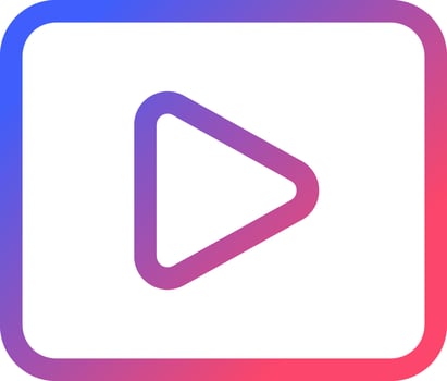 Video pixel perfect gradient linear ui icon. Moving visual media. Record and play. Multimedia player. Line color user interface symbol. Modern style pictogram. Vector isolated outline illustration