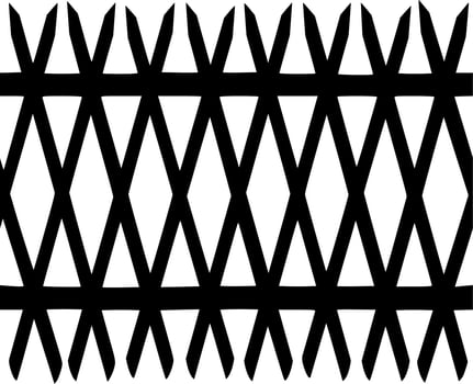 Vector silhouette of fence on white background