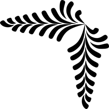 Vector silhouette of floral ornament on white background