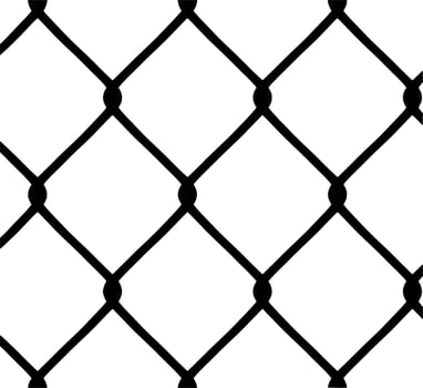 Vector silhouette of fence on white background