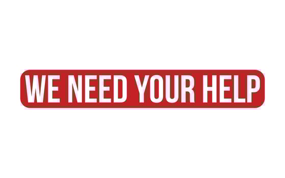 Red We Need Your Help Rubber Stamp Seal Vector
