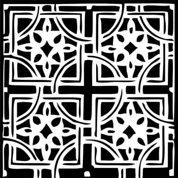 Vector silhouette of ornament on white background