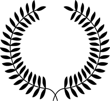 Vector silhouette of ornament on white background