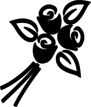 Vector silhouette of floral ornament on white background