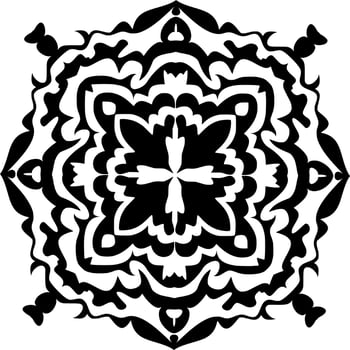 Vector silhouette of ornament on white background