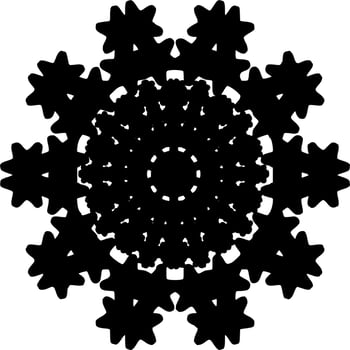 Vector silhouette of ornament on white background