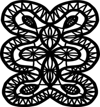 Vector silhouette of ornament on white background