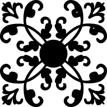 Vector silhouette of ornament on white background