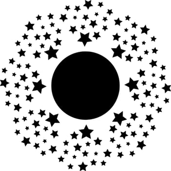 Vector silhouette of ornament on white background