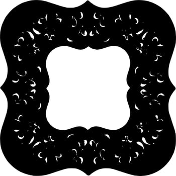Vector silhouette of ornament on white background