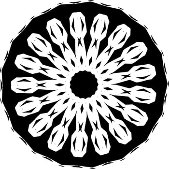 Vector silhouette of ornament on white background