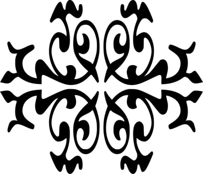 Vector silhouette of ornament on white background