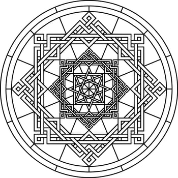 Vector silhouette of ornament on white background