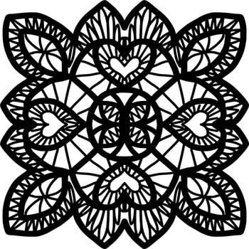 Vector silhouette of ornament on white background