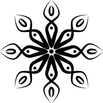 Vector silhouette of ornament on white background